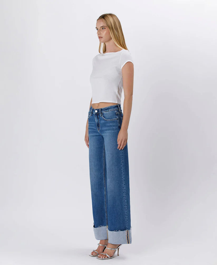 Remedy High Rise Cuffed Wide Jeans