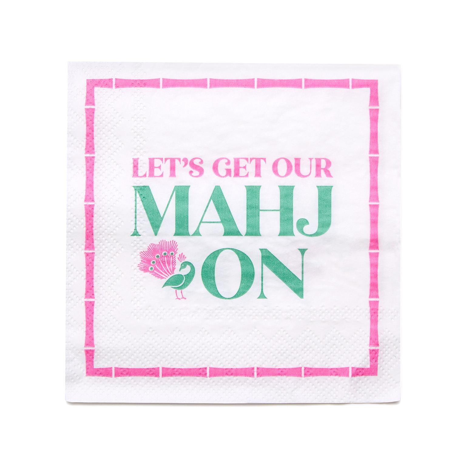 Let's Mahj On 3-Ply Paper Cocktail Napkin | Pack Of 30