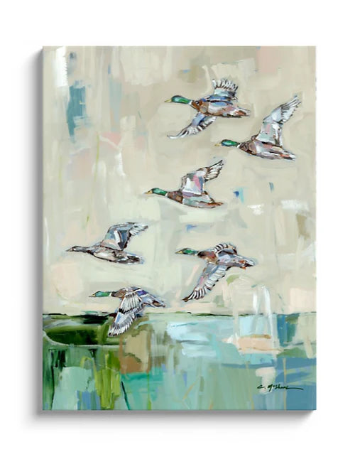 "Mallards In Flight" Canvas Print