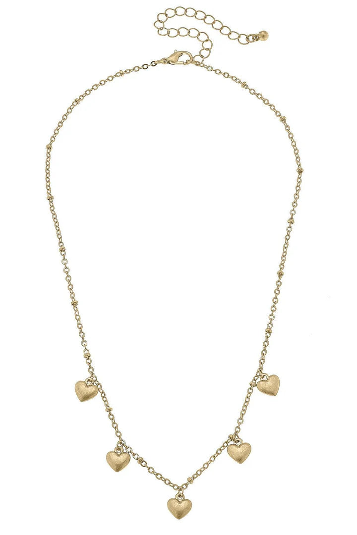 Mason Heart Charm Station Necklace | Canvas