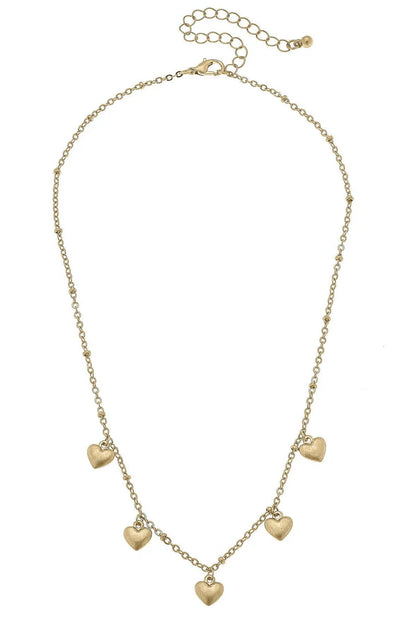 Mason Heart Charm Station Necklace | Canvas