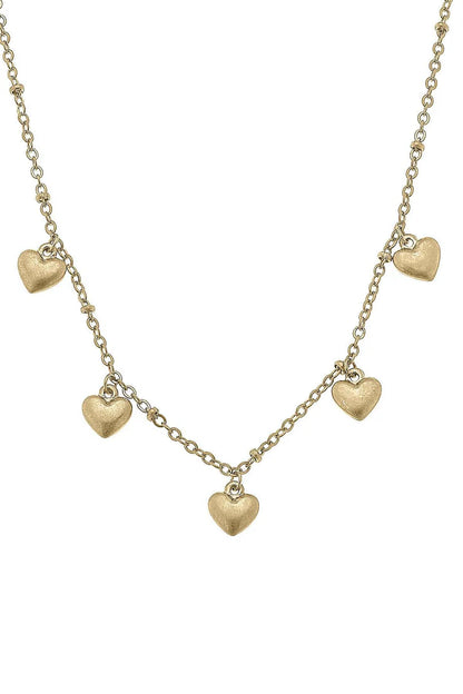 Mason Heart Charm Station Necklace | Canvas