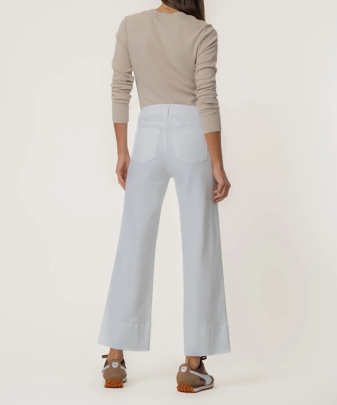Meg High Rise Wide Leg Pants | Optic White
