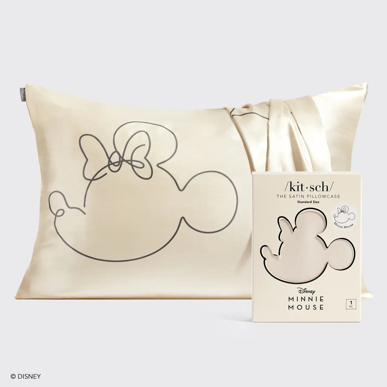 Standard Satin Pillowcase | Mrs.Mouse Minnie Silhouette Print