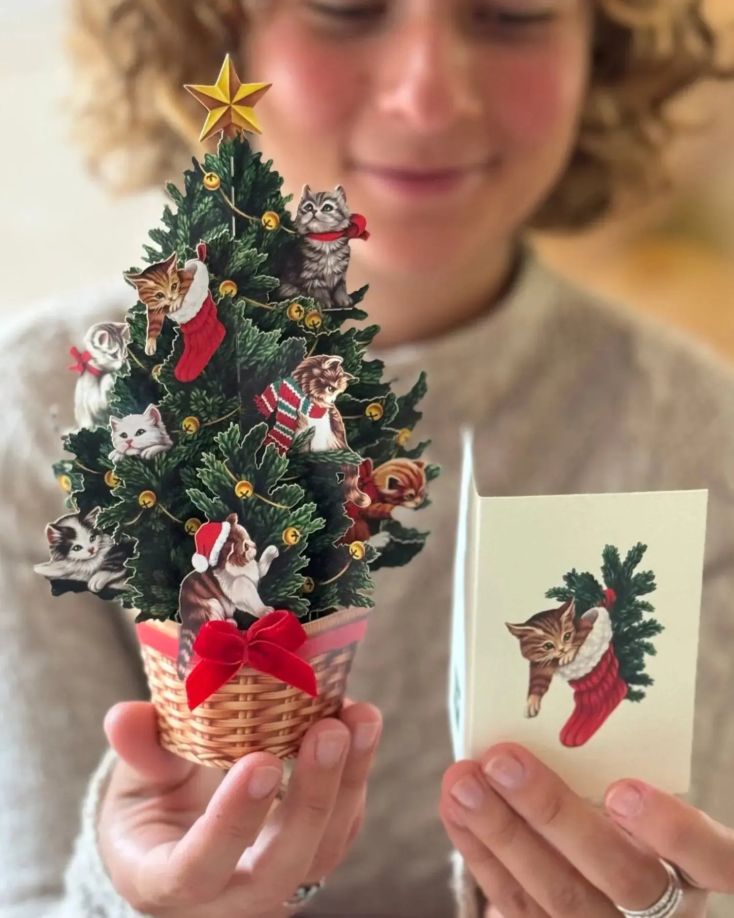 Mini Pop Up Card | Meowy Christmas Tree
