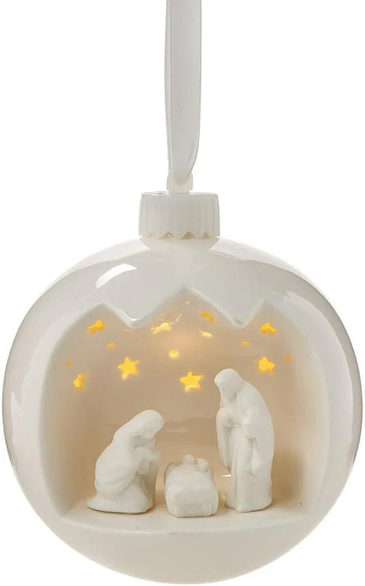 Nativity Scene LED Porcelain Ornament
