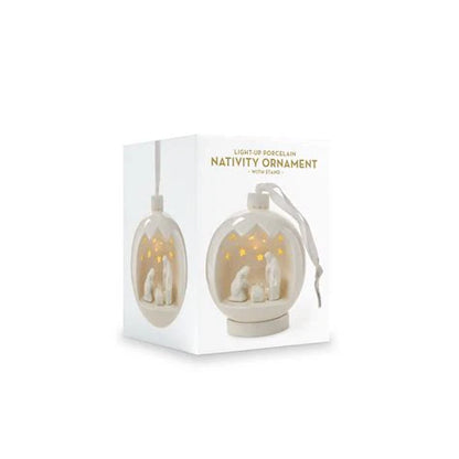 Nativity Scene LED Porcelain Ornament