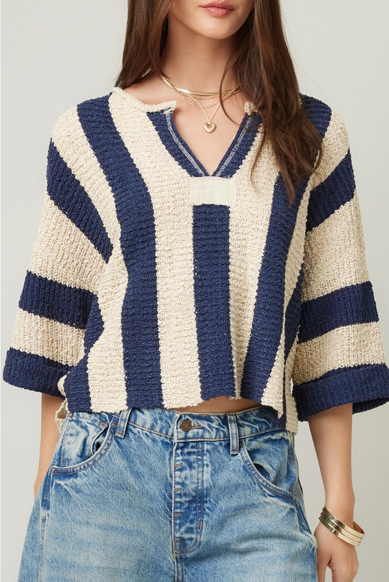 Striped Vibes Cropped Sweater