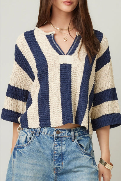 Striped Vibes Cropped Sweater