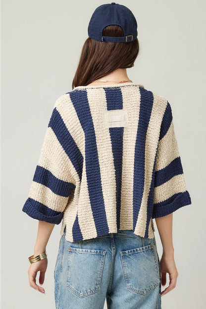 Striped Vibes Cropped Sweater