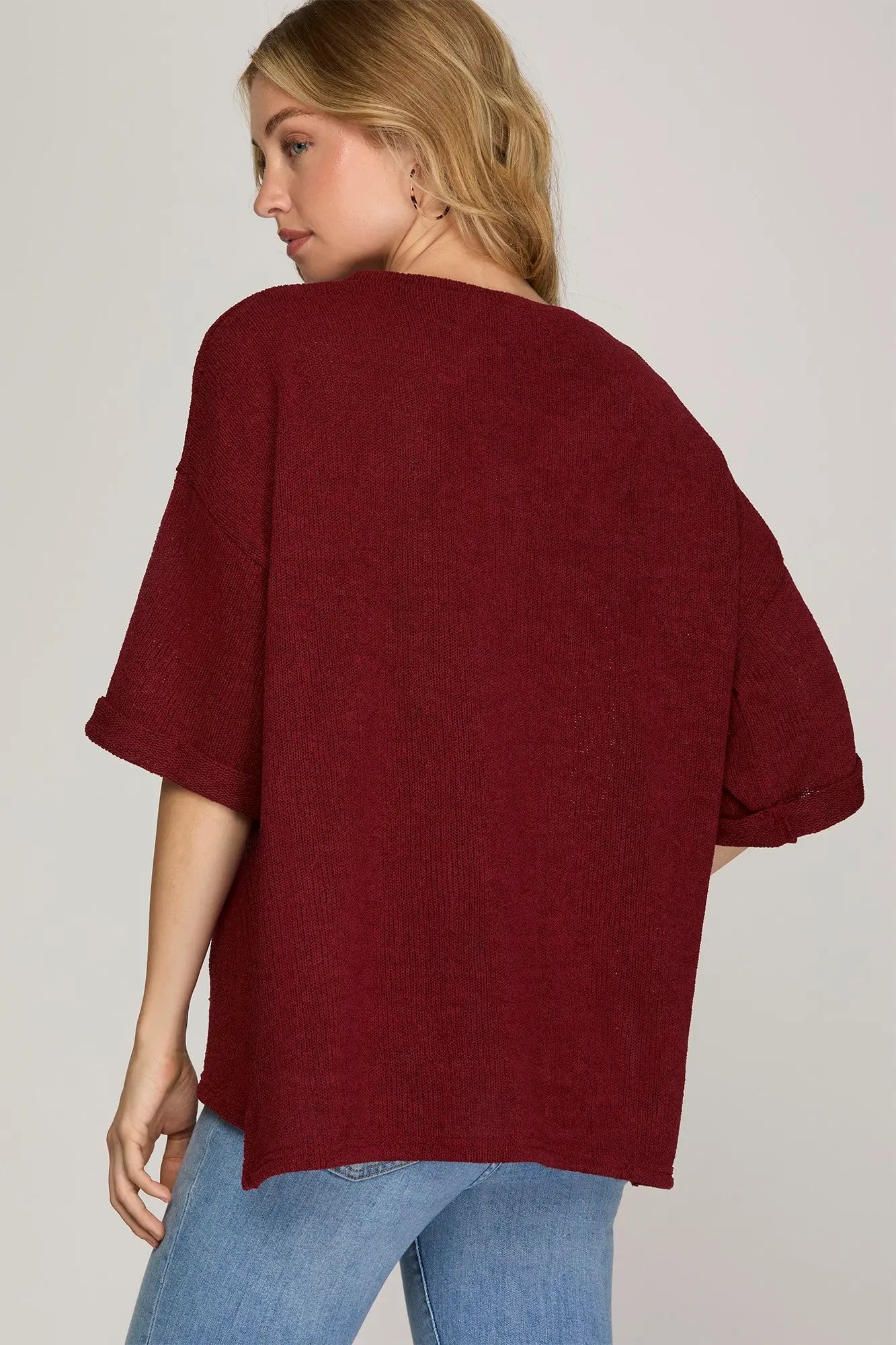 Soft Drop Sweater Knit Top