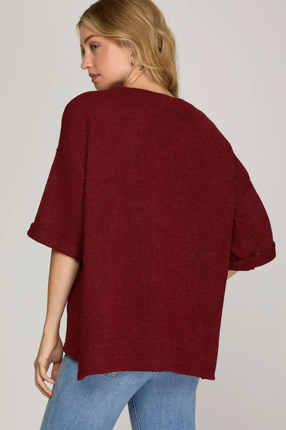 Soft Drop Sweater Knit Top