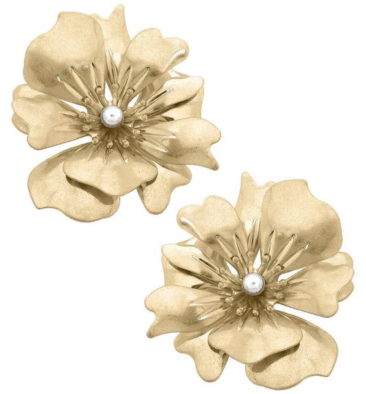 Nicole Pearl Flower Statement Earrings | Canvas