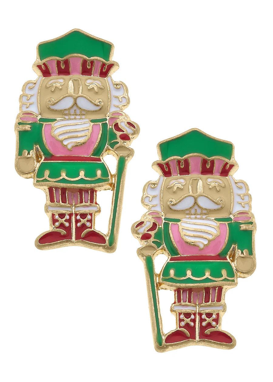 Nutcracker Enamel Stud Earrings | Canvas