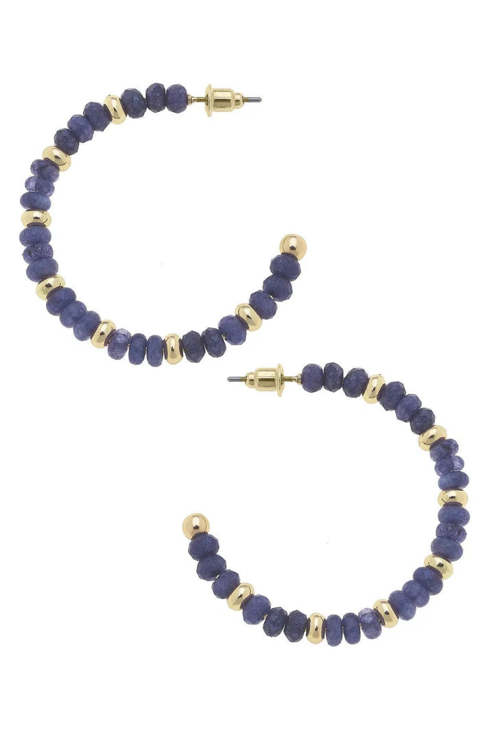 Hallie Semiprecious Beaded Hoop Earrings | Canvas