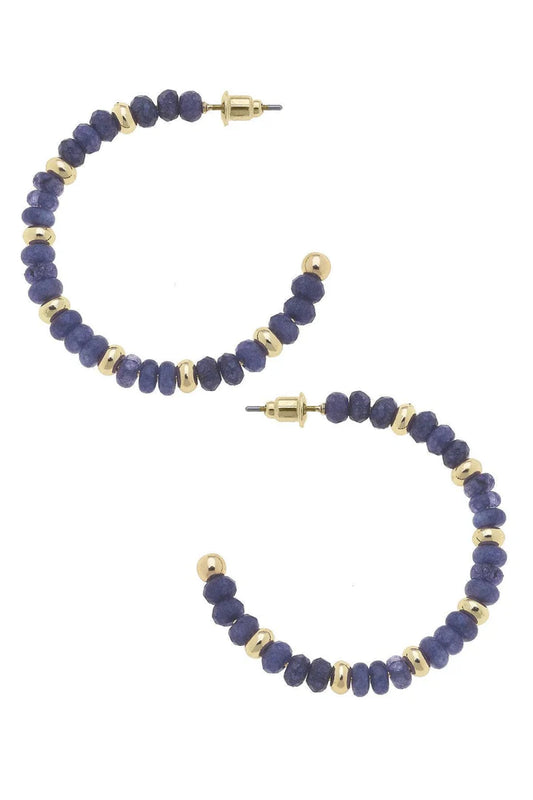Hallie Semiprecious Beaded Hoop Earrings | Canvas