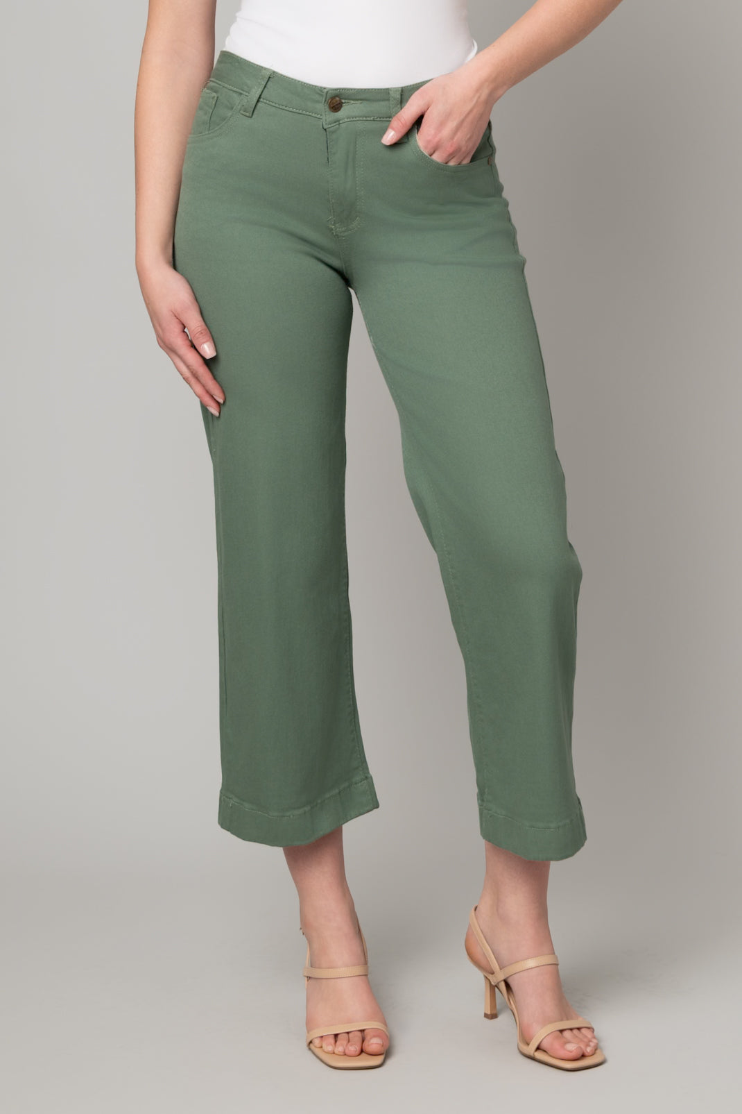 Stretch Twill Wide Leg Jean