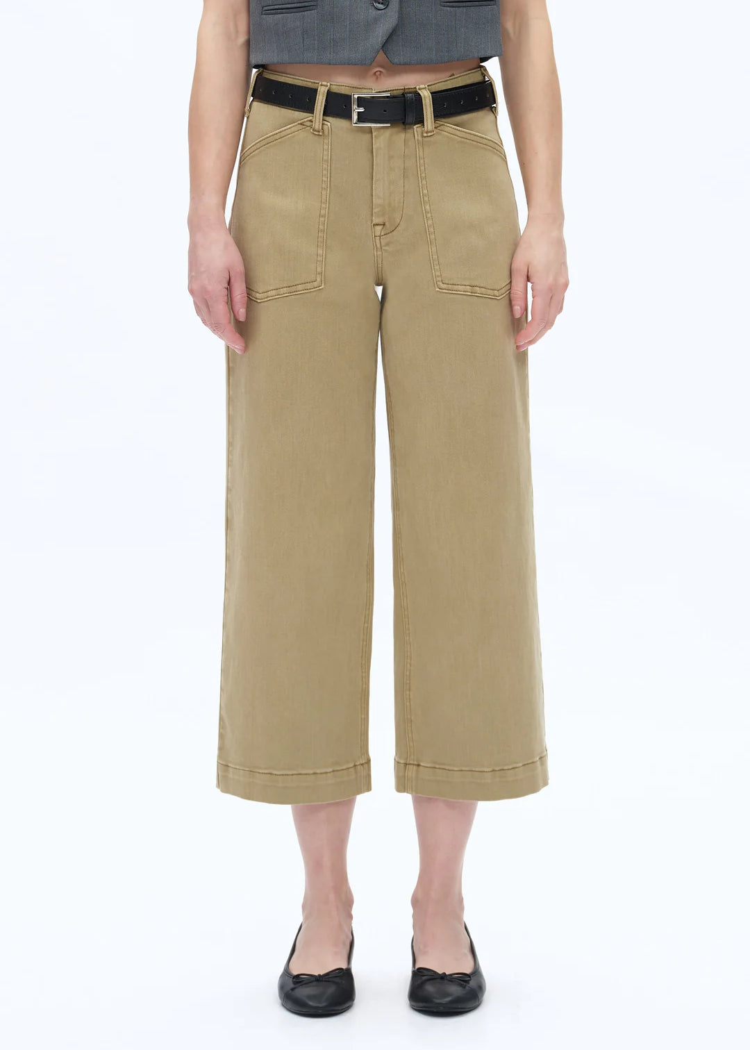 Mid Rise Wide Leg Pants