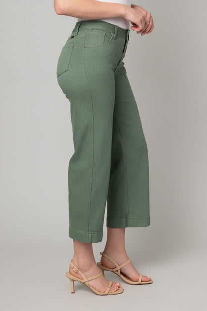 Stretch Twill Wide Leg Jean