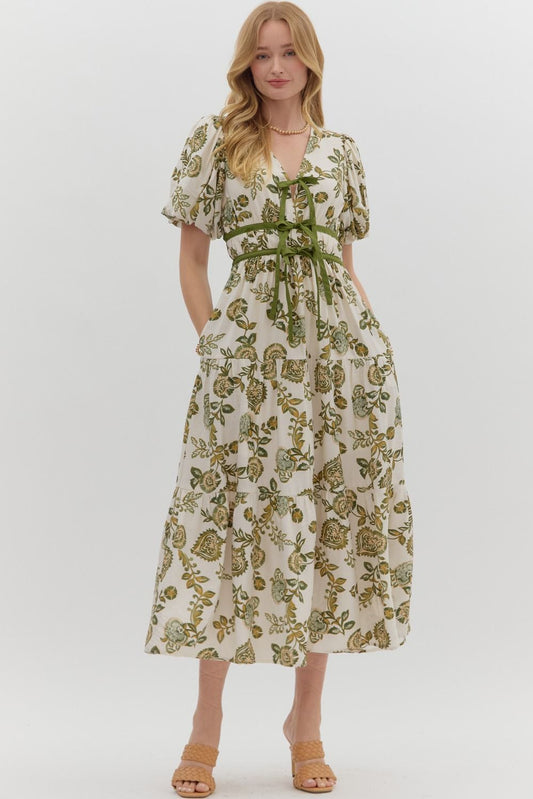 Bow And Bloom Midi Dress