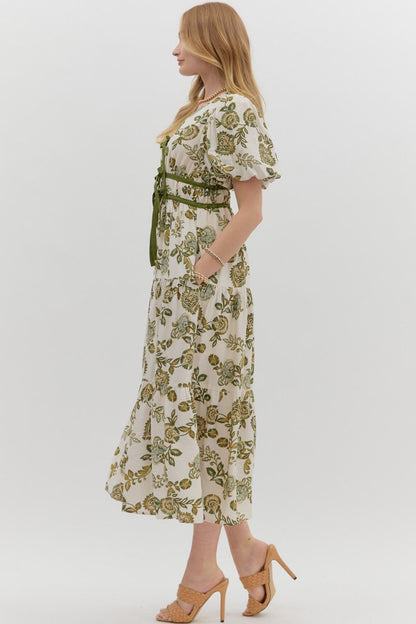 Bow And Bloom Midi Dress