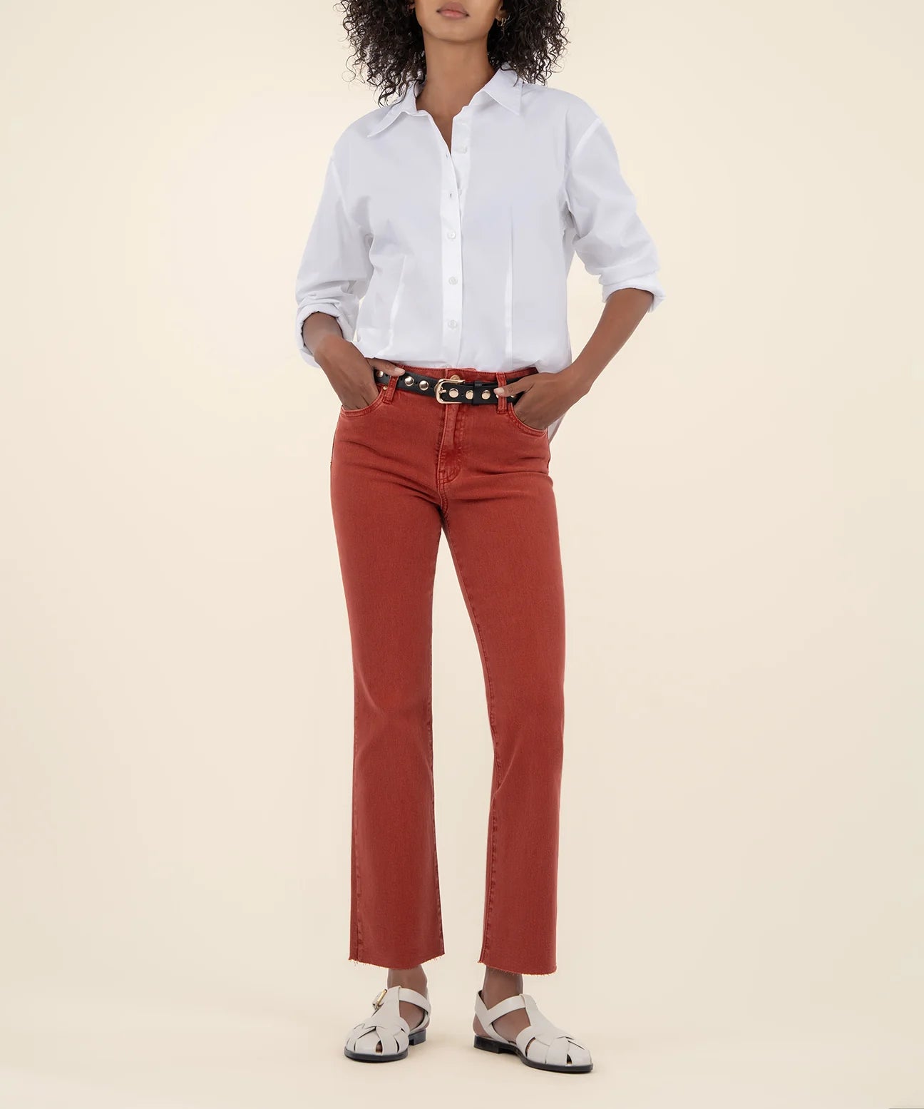 Kelsey High Rise Ankle Flare Pants | Paprika