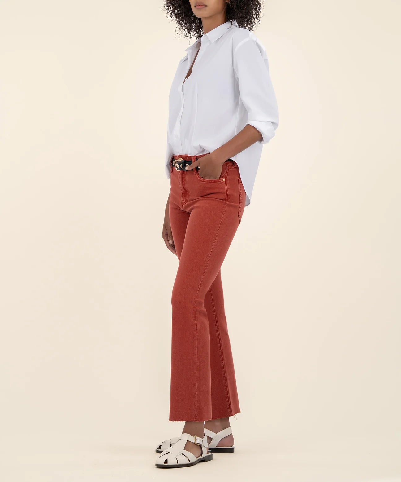 Kelsey High Rise Ankle Flare Pants | Paprika