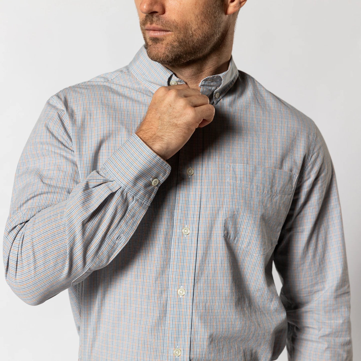Cotton Cashmere Poplin Sport Shirt | Rollins Plaid | Duck Head
