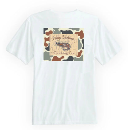 Short Sleeve Camo-Back Pocketed Tee | Pimp Shrimp Clothing Co.