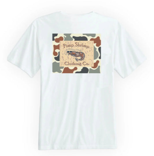 Short Sleeve Camo-Back Pocketed Tee | Pimp Shrimp Clothing Co.