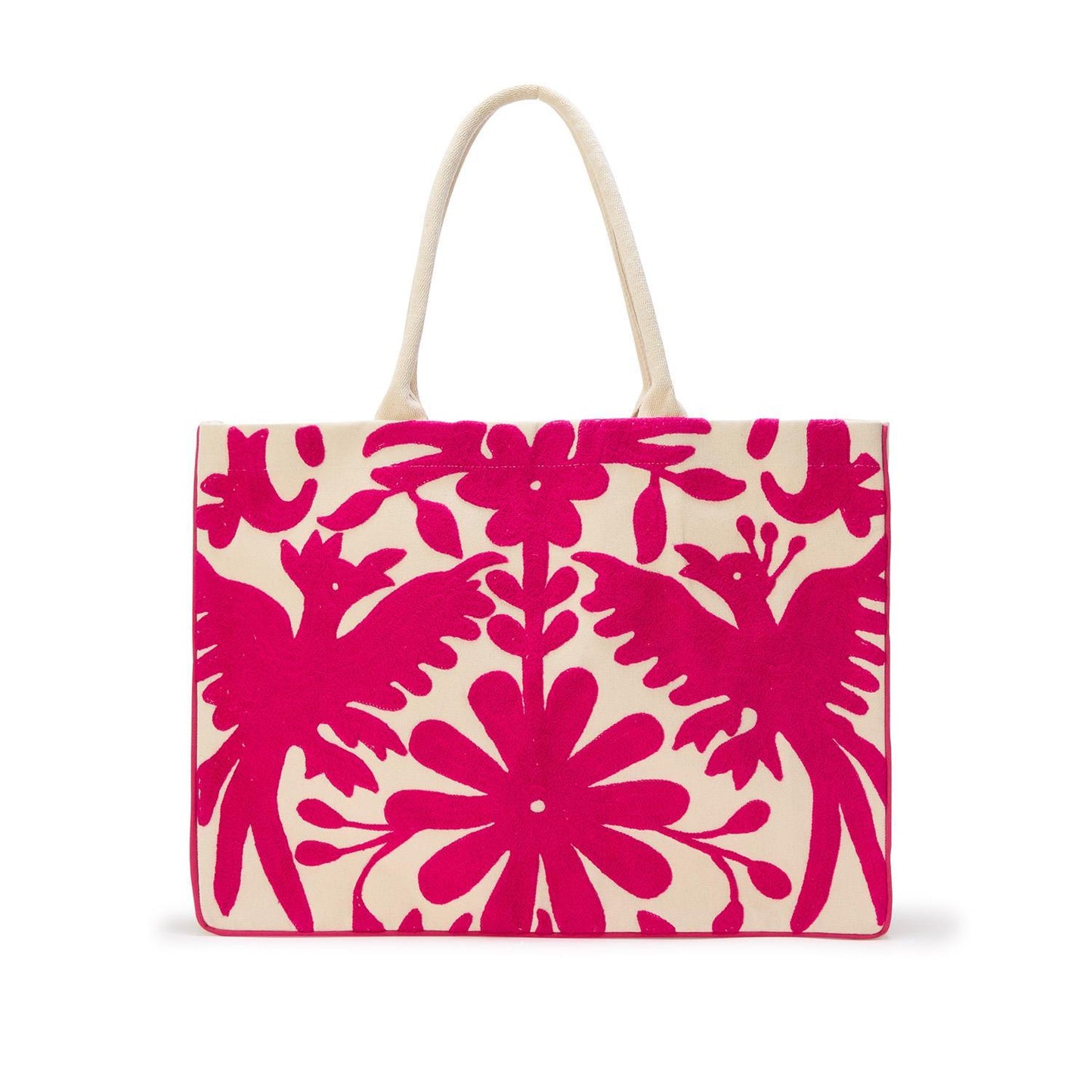 Flora and Fauna Embroidered Tote Bag