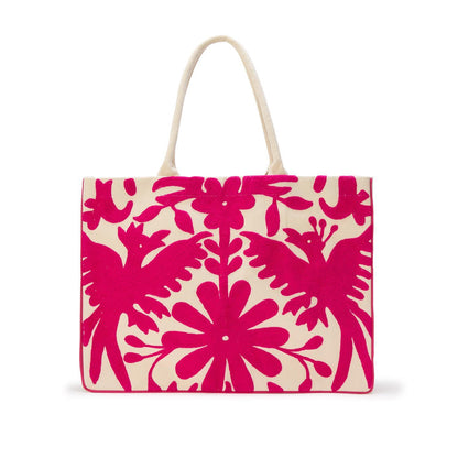 Flora and Fauna Embroidered Tote Bag