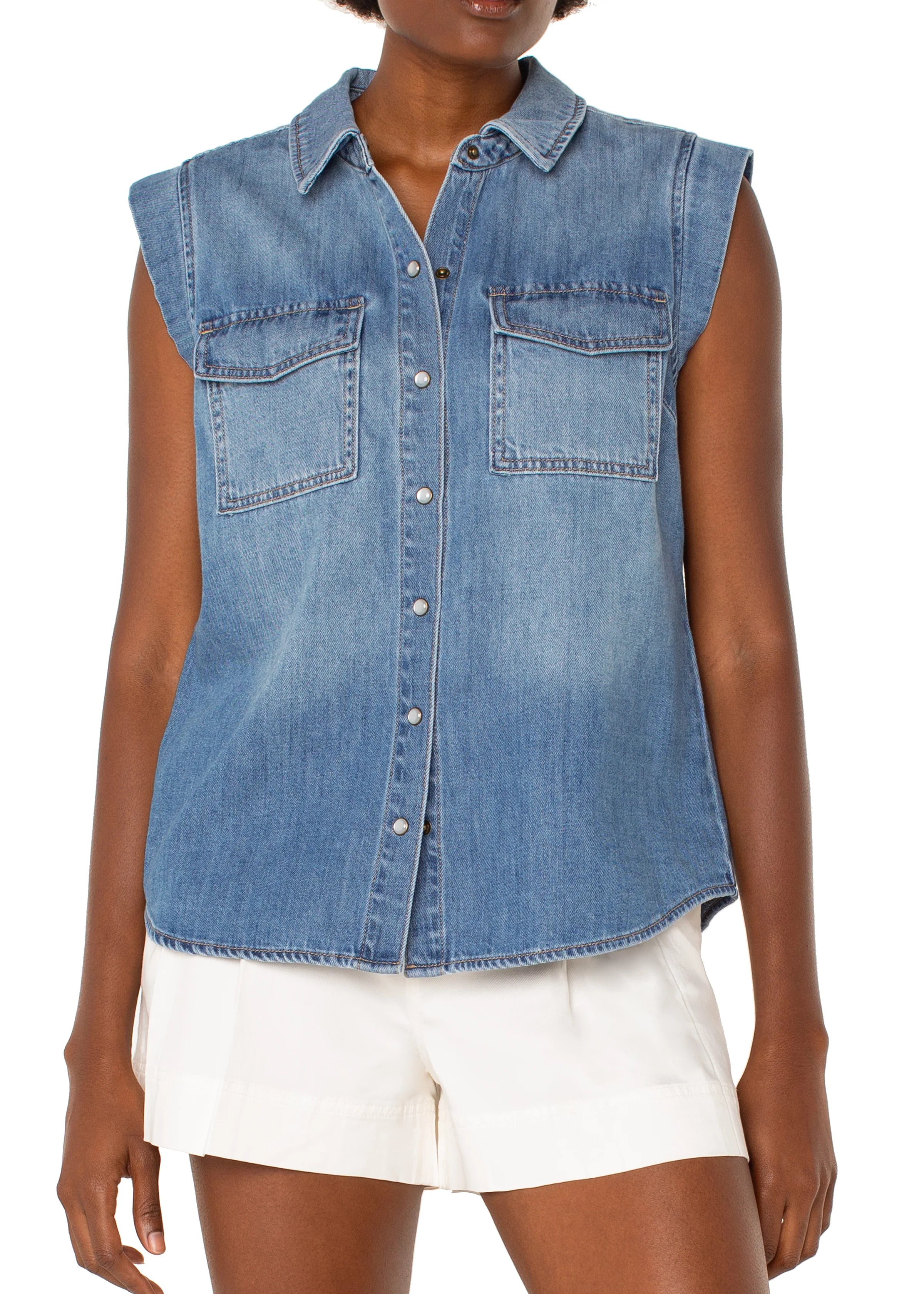Sleeveless Shirt With Pockets | Liverpool