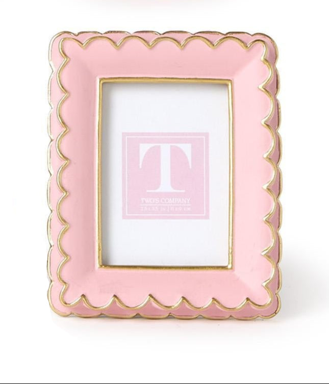 Pink Scalloped Mini Photo Frame