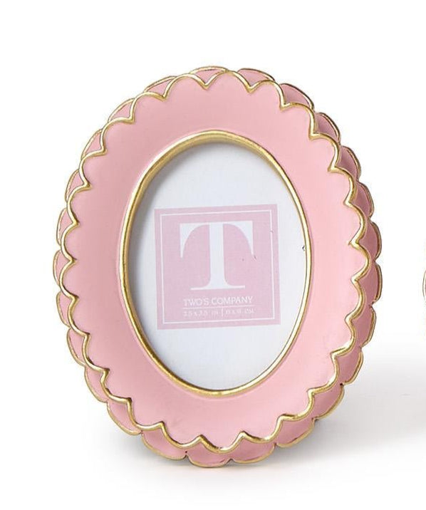 Pink Scalloped Mini Photo Frame