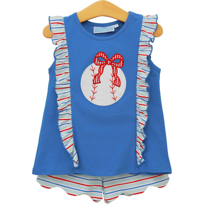 Play Ball Ruffle Short Set | Trotter Street