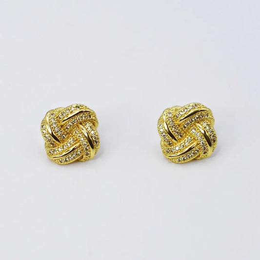 Rosette Stud Earrings | Gold