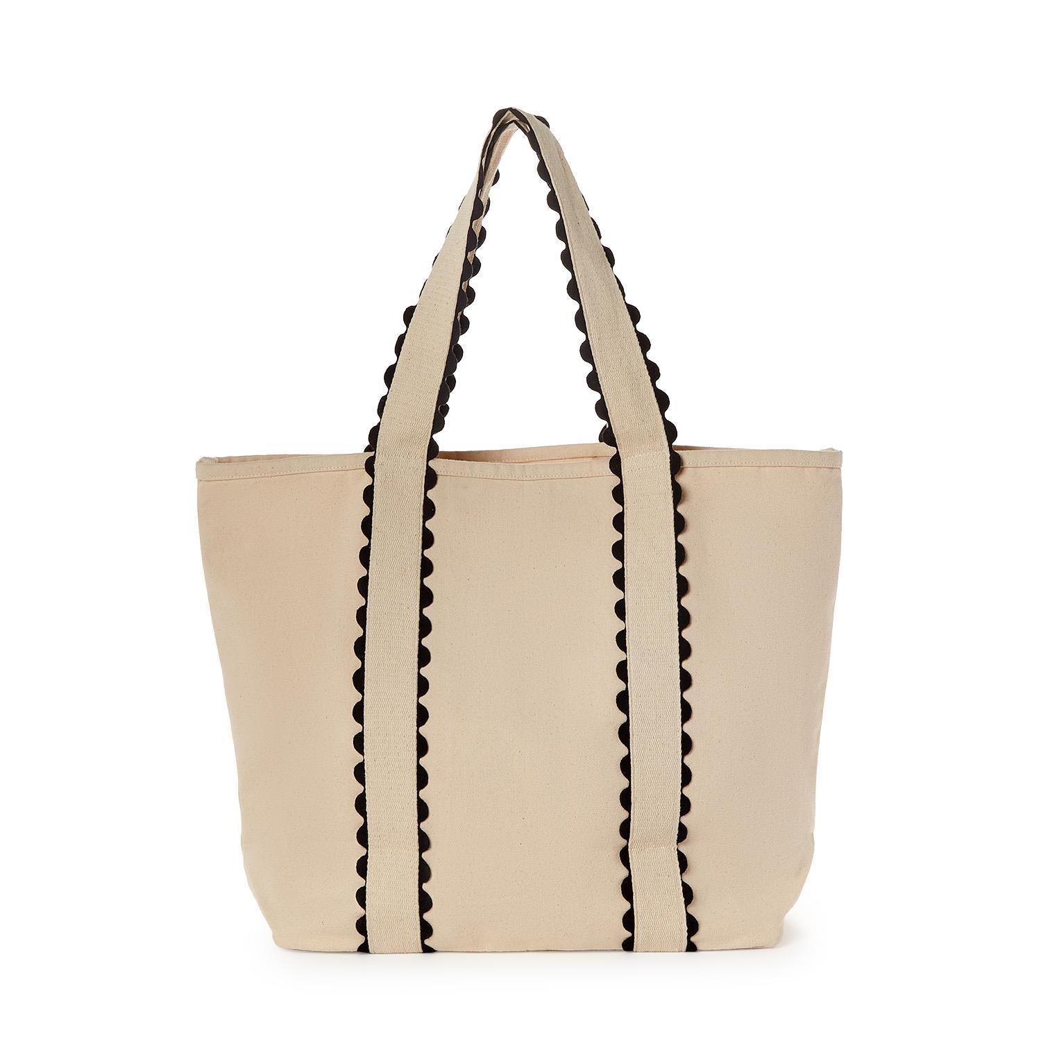 Neutral Ground Ric Rac Trim Tote