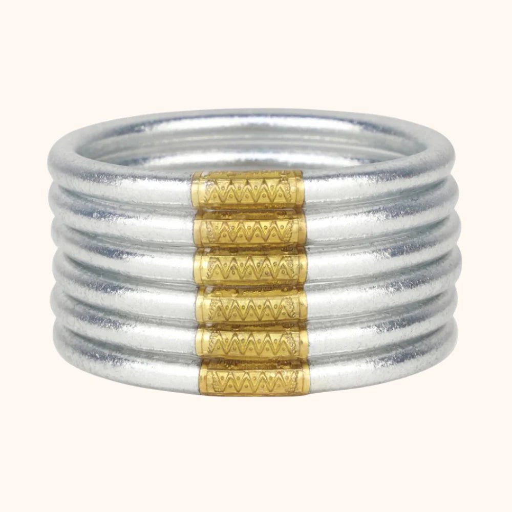 Silver All Weather Bangles | Set Of 6 | BuDhaGirl