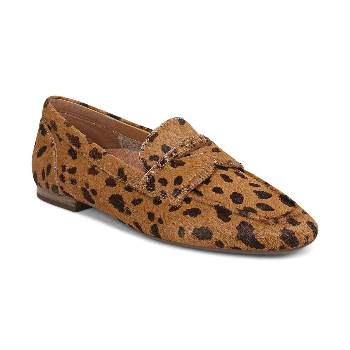 Sadie Tan Leopard Calf Hair Loafers