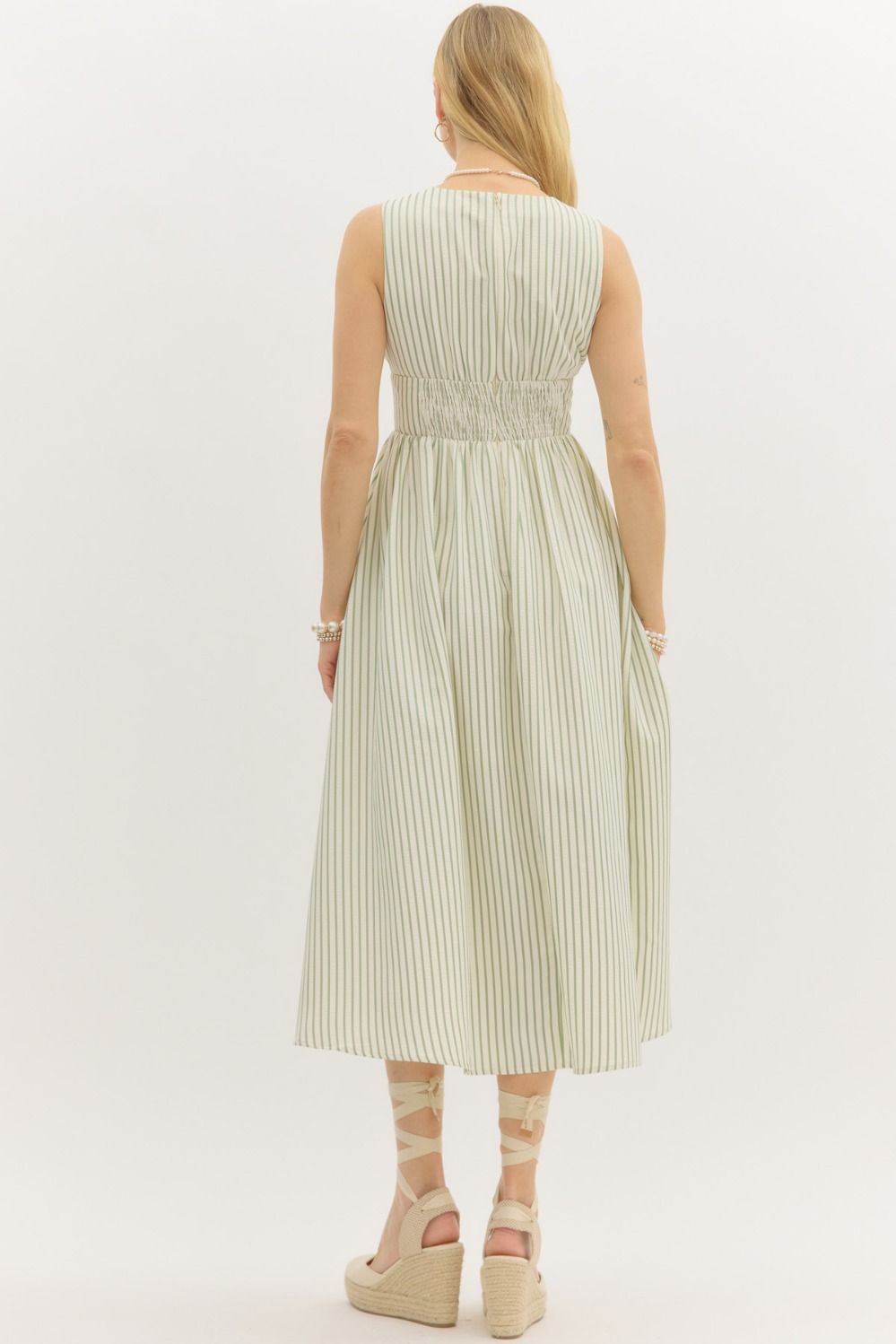 Stripe & Sweetheart Midi Dress