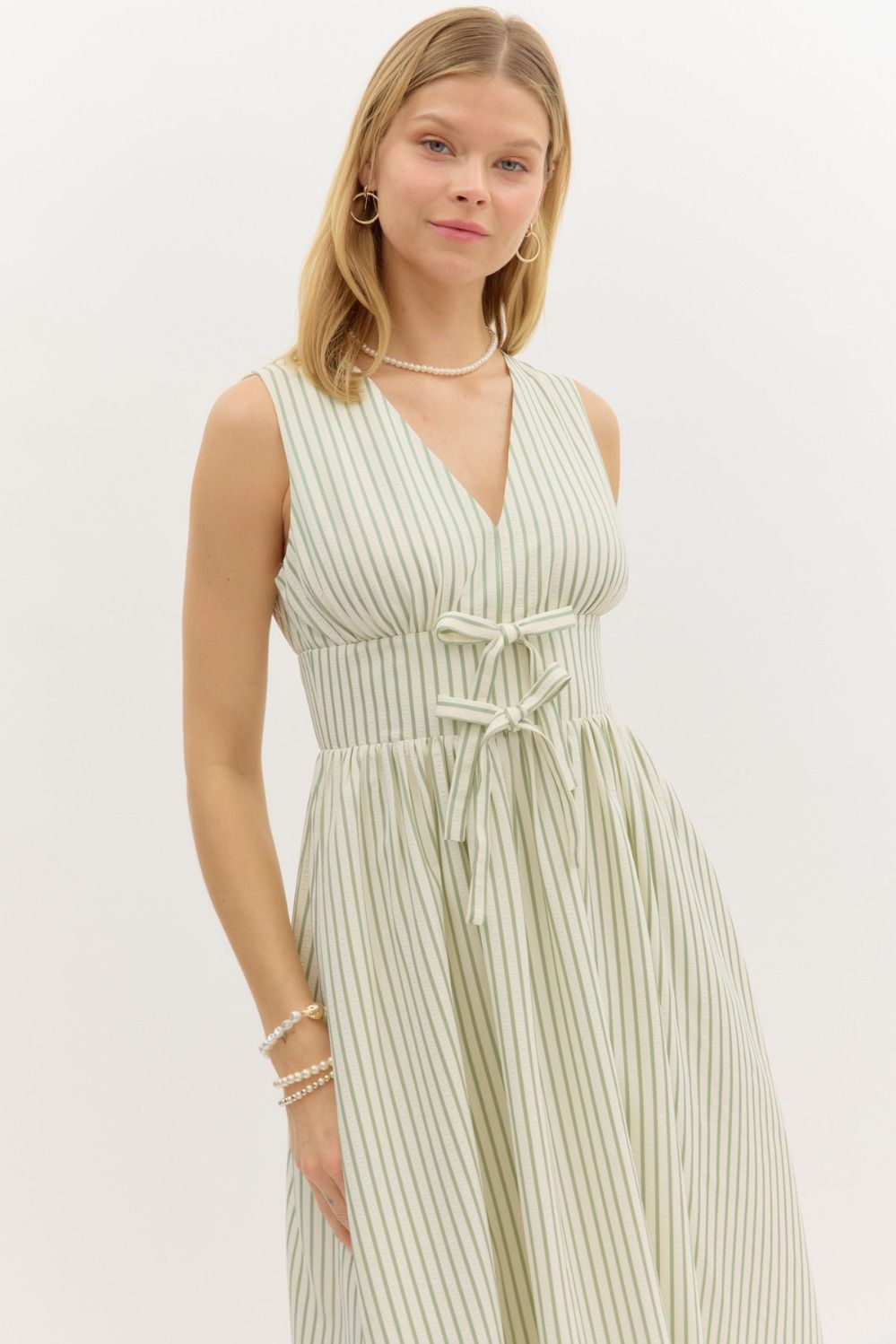 Stripe & Sweetheart Midi Dress