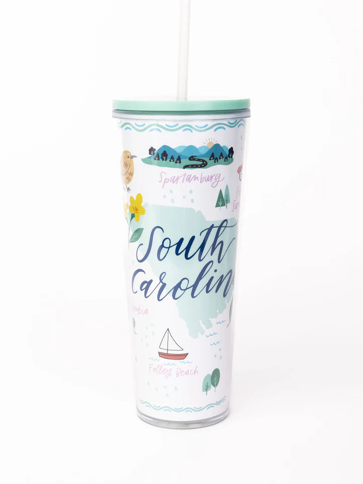 South Carolina Straw Tumbler