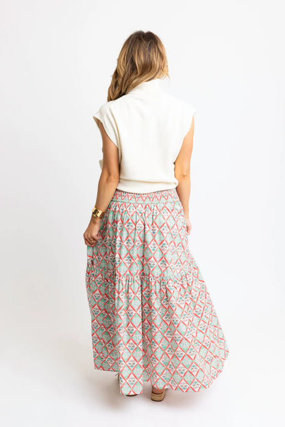 Paris Floral Smock Tier Maxi Skirt | KARLIE