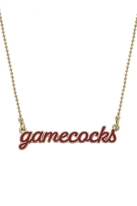 South Carolina Gamecocks Enamel Script Necklace