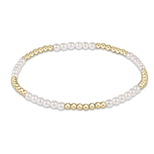 Classic Blissful Pattern 2.5mm bead Bracelet | 3mm Pearl