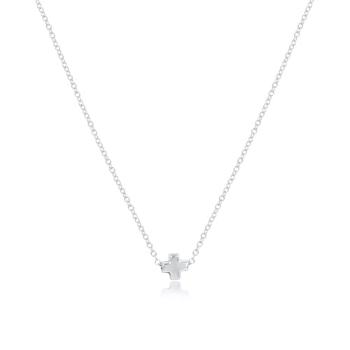 Signature Cross Small Sterling | 16" Necklace