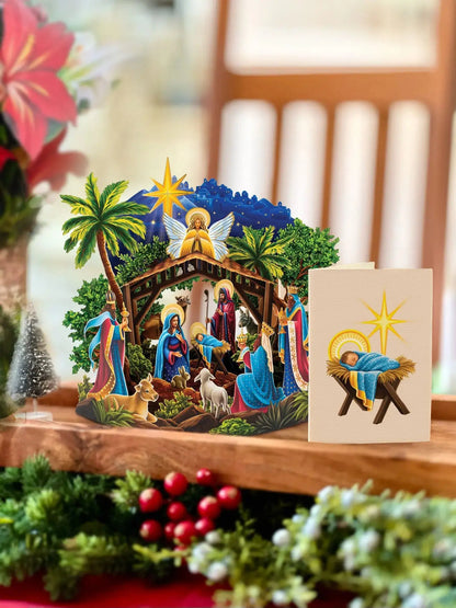 Mini Pop Up Card | Starlit Nativity