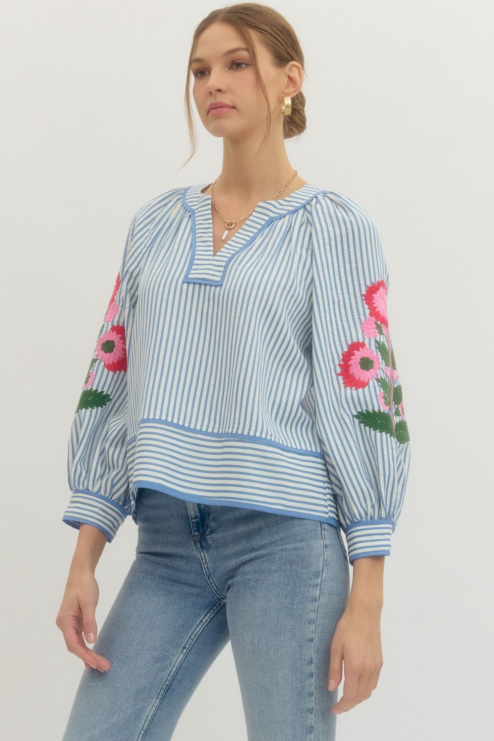Harbor Bloom Puff Sleeve Top