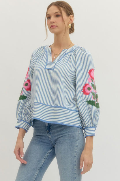 Harbor Bloom Puff Sleeve Top